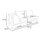 Sofá 2 Lugares Judy Corano Base Madeira C05 - D' Rossi - Preto