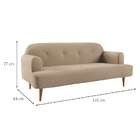 Sofá 2 Lugares Kiev Velosuede Bege 165 Cm