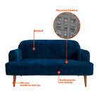 Sofá 2 Lugares Kiev Veludo Azul Marinho 130 Cm