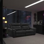 Sofá 2 Lugares Komodo Elétrico 220cm Couro Preto G40 - Gran B