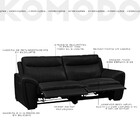 Sofá 2 Lugares Komodo Elétrico 220cm Couro Preto G40 - Gran B