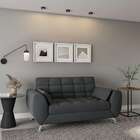 Sofá 2 Lugares Laiane Suede Cinza