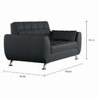 Sofá 2 Lugares Laiane Suede Cinza