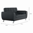 Sofá 2 Lugares Lavínia Suede Cinza