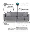 Sofá 2 Lugares Lazio Linho Cinza