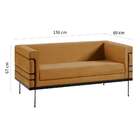 Sofá 2 Lugares Le Corbusier Veludo Dourado