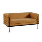 Sofá 2 Lugares Le Corbusier Veludo Dourado