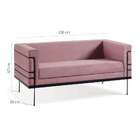 Sofá 2 Lugares Le Corbusier Veludo Rosa