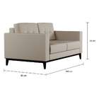 Sofá 2 Lugares Life Pés E Base Em Madeira Linho Cotton Cru