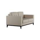 Sofá 2 Lugares Life Pés E Base Em Madeira Linho Cotton Cru