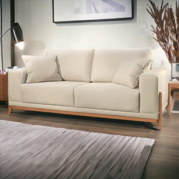 Sofá 2 Lugares Linho 190cm Almofada Solta Removível Bellagio