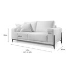 Sofá 2 Lugares Linho 210cm Almofada Solta Removíveis Bellagio