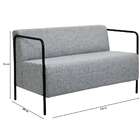 Sofá 2 Lugares Lino Linho Cinza