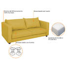 Sofá 2 Lugares Lisboa Suede - Doce Sonho Móveis - Amarelo