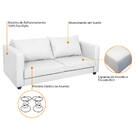 Sofá 2 Lugares Lisboa Suede - Doce Sonho Móveis - Branco