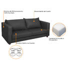 Sofá 2 Lugares Lisboa Suede - Doce Sonho Móveis - Preto