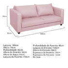 Sofá 2 Lugares Lisboa Suede - Doce Sonho Móveis - Rosa Bebê