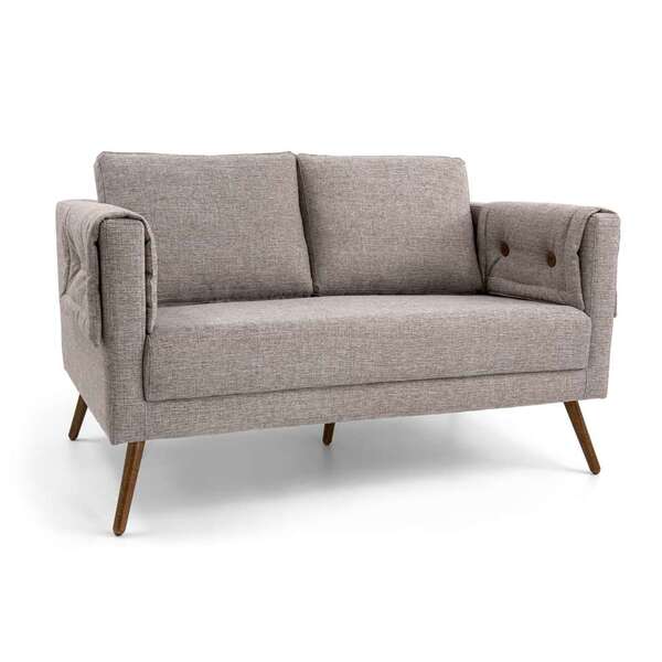 Sofá 2 Lugares Liv Rústco Cinza Claro