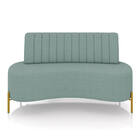 Sofá 2 Lugares Living 135cm Pé Ferro Dourado Maraú Bouclê Azu