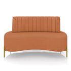 Sofá 2 Lugares Living 135cm Pé Ferro Dourado Maraú Bouclê Mos