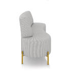 Sofá 2 Lugares Living 135cm Pé Ferro Dourado Maraú Linho Cinz