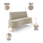 Sofá 2 Lugares Living 135cm Pé Ferro Dourado Maraú Veludo Beg