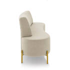 Sofá 2 Lugares Living 135cm Pé Ferro Dourado Maraú Veludo Beg