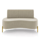 Sofá 2 Lugares Living 135cm Pé Ferro Dourado Maraú Veludo Beg