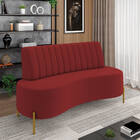 Sofá 2 Lugares Living 135cm Pé Ferro Dourado Maraú Veludo K01