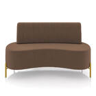 Sofá 2 Lugares Living 135cm Pé Ferro Dourado Maraú Veludo Mar