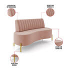 Sofá 2 Lugares Living 135cm Pé Ferro Dourado Maraú Veludo Ros