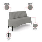 Sofá 2 Lugares Living 135cm Pé Ferro Pto Maraú Bouclê Cinza K