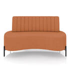 Sofá 2 Lugares Living 135cm Pé Ferro Pto Maraú Bouclê Mostard