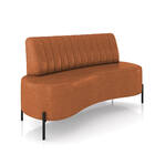 Sofá 2 Lugares Living 135cm Pé Ferro Pto Maraú Sintético Pu K