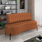 Sofá 2 Lugares Living 135cm Pé Ferro Pto Maraú Sintético Pu N