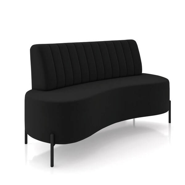 Sofá 2 Lugares Living 135cm Pé Ferro Pto Maraú Veludo K01 - D