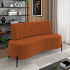 Sofá 2 Lugares Living 135cm Pé Ferro Pto Maraú Veludo Terra K