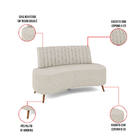 Sofá 2 Lugares Living 135cm Pé Palito Maraú Bouclê Bege K01 -