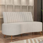 Sofá 2 Lugares Living 135cm Pé Palito Maraú Bouclê Bege K01 -