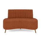 Sofá 2 Lugares Living 135cm Pé Palito Maraú Bouclê Mostarda K