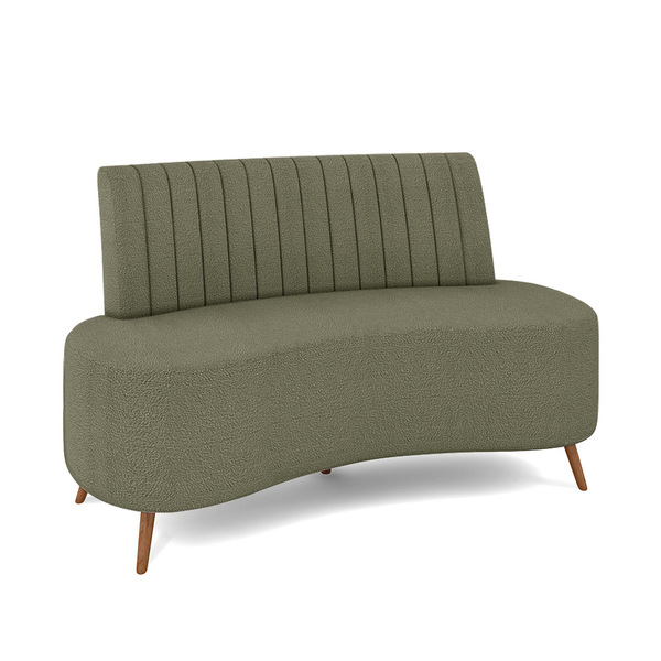 Sofá 2 Lugares Living 135cm Pé Palito Maraú Bouclê Verde K01