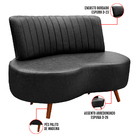 Sofá 2 Lugares Living 135cm Pé Palito Maraú Sintético Preto K