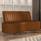 Sofá 2 Lugares Living 135cm Pé Palito Maraú Sintético Pu Marr