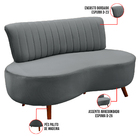 Sofá 2 Lugares Living 135cm Pé Palito Maraú Suede Chumbo K01