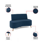 Sofá 2 Lugares Living 135cm Pé Palito Maraú Veludo Azul Marin