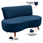 Sofá 2 Lugares Living 135cm Pé Palito Maraú Veludo K01 - D'ro