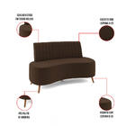 Sofá 2 Lugares Living 135cm Pé Palito Maraú Veludo Marrom K01