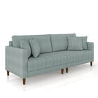 Sofá 2 Lugares Living 156cm Pés Madeira Cléo Bouclê Azul K01