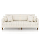 Sofá 2 Lugares Living 156cm Pés Madeira Cléo Bouclê K01 - D'r