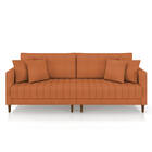 Sofá 2 Lugares Living 156cm Pés Madeira Cléo Bouclê K01 - D'r